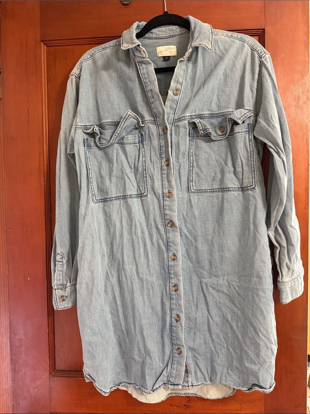 Universal Thread Light Wash Denim Shirt Dress Size Medium